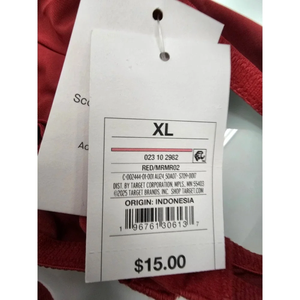 Target Red Satin Bralette Adjustable Straps Mesh Lined XL 023102982 - Picture 3 of 5